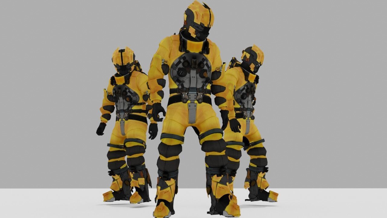 Robo Bee Character Low-poly 3D model_11