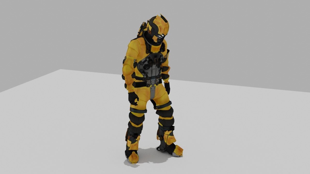Robo Bee Character Low-poly 3D model_8