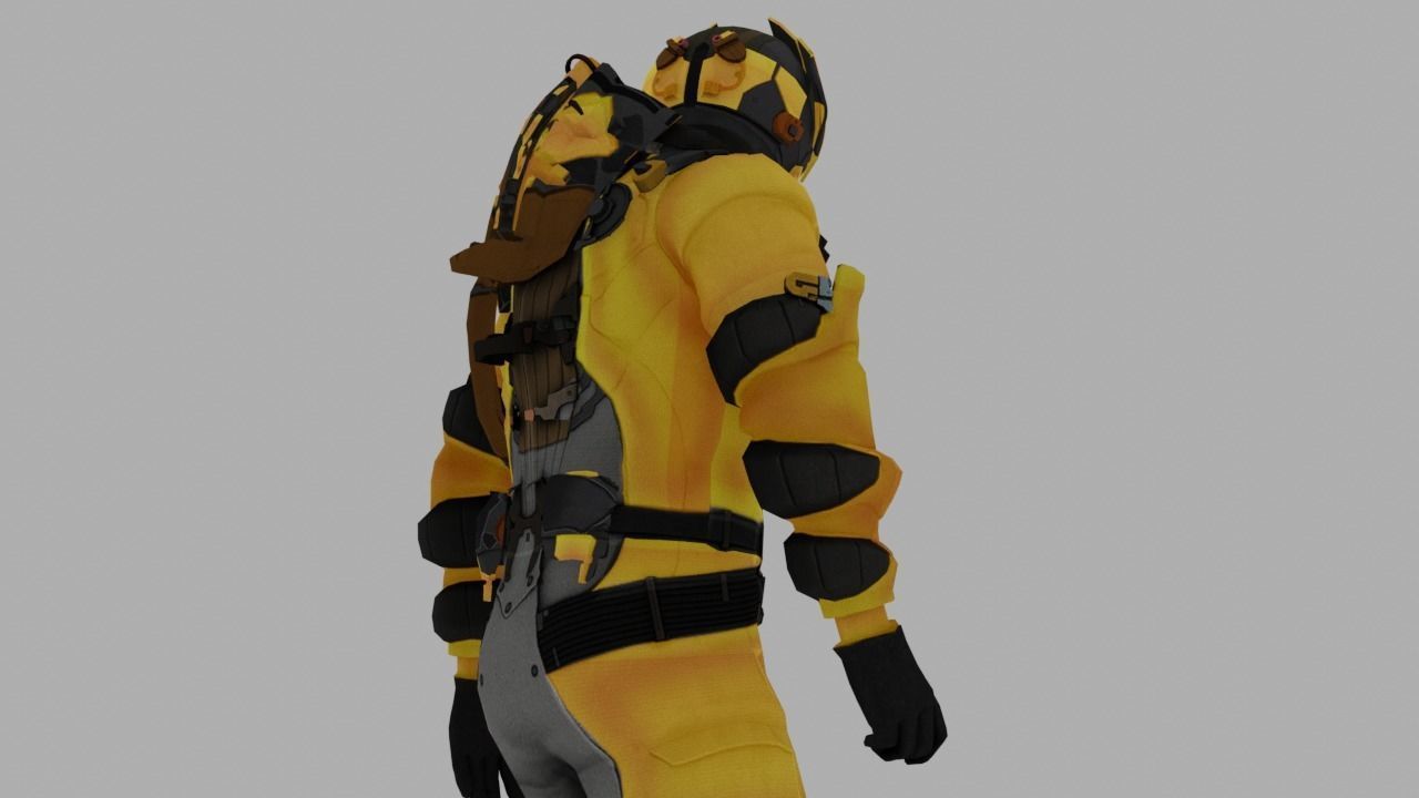 Robo Bee Character Low-poly 3D model_40
