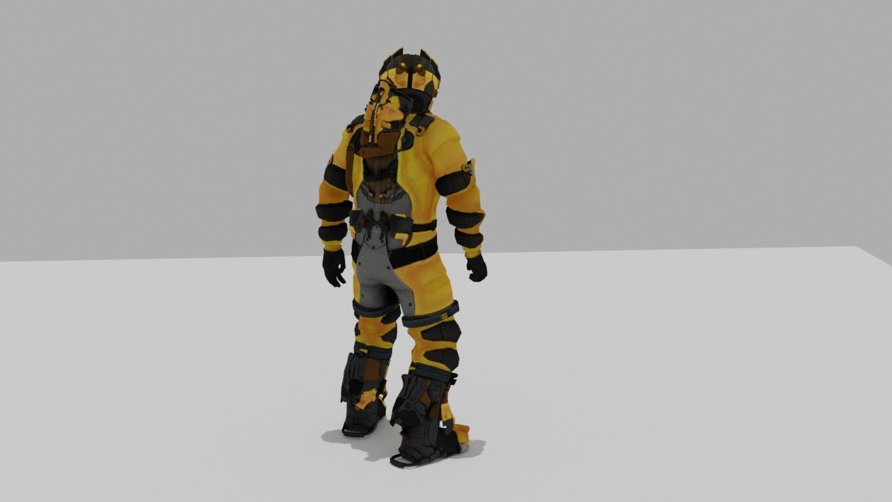 Robo Bee Character Low-poly 3D model_27
