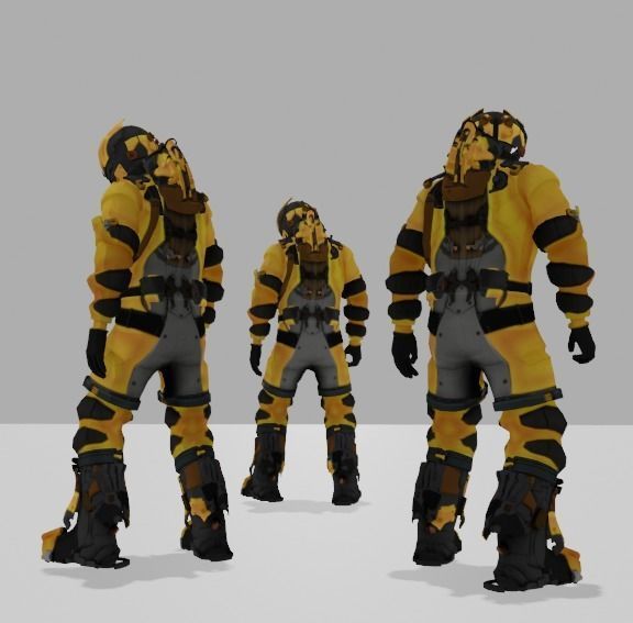 Robo Bee Character Low-poly 3D model_3