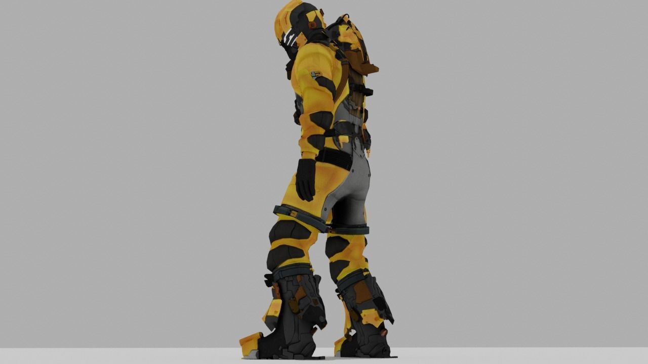 Robo Bee Character Low-poly 3D model_17
