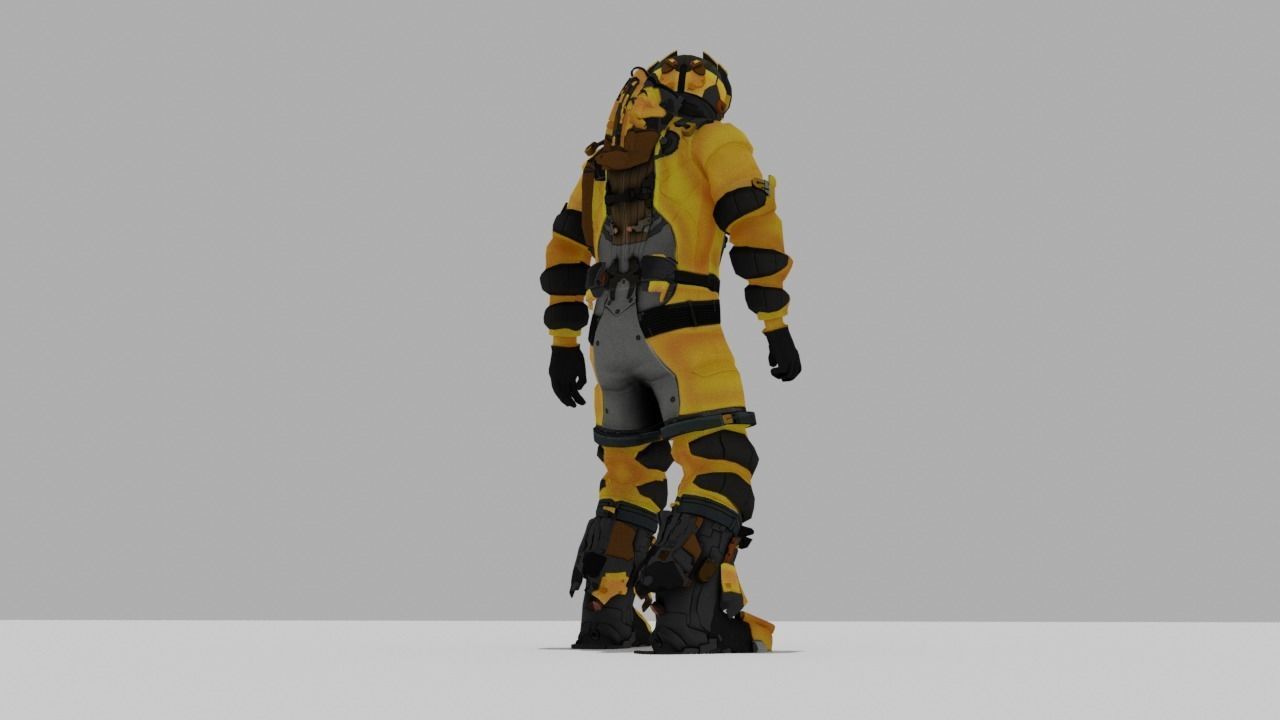 Robo Bee Character Low-poly 3D model_15