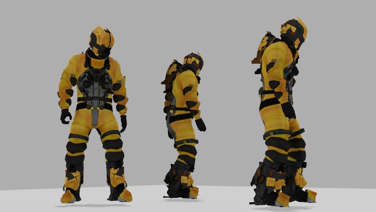 Robo Bee Character Low-poly 3D model_2