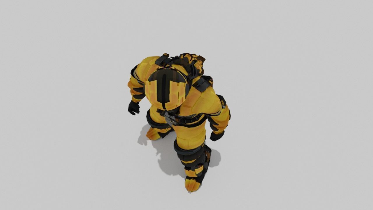 Robo Bee Character Low-poly 3D model_13