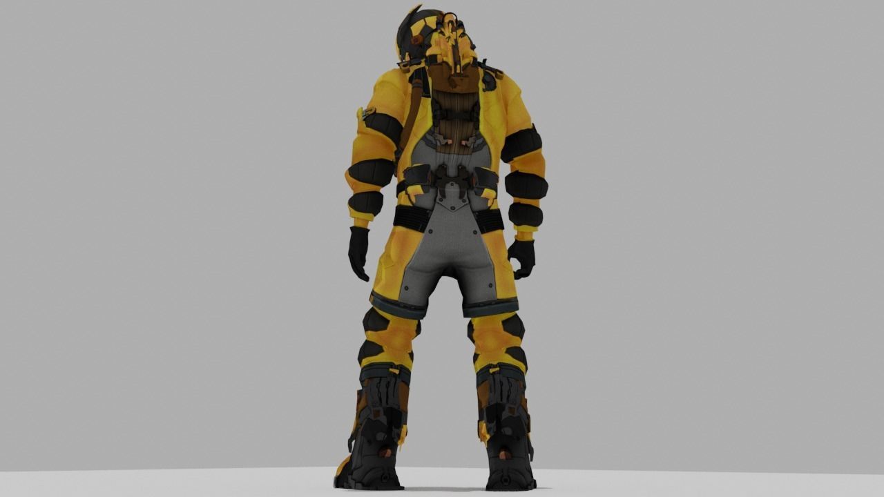 Robo Bee Character Low-poly 3D model_16
