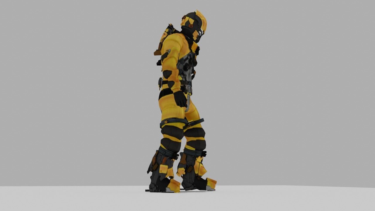 Robo Bee Character Low-poly 3D model_14