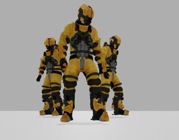 Robo Bee Character Low-poly 3D model_1