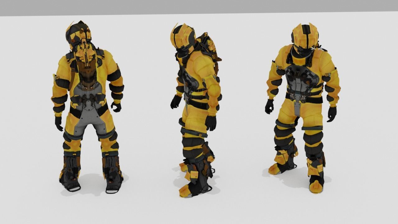 Robo Bee Character Low-poly 3D model_18