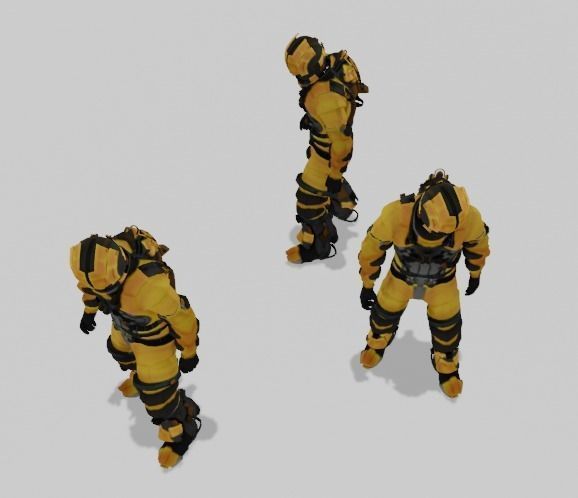 Robo Bee Character Low-poly 3D model_28