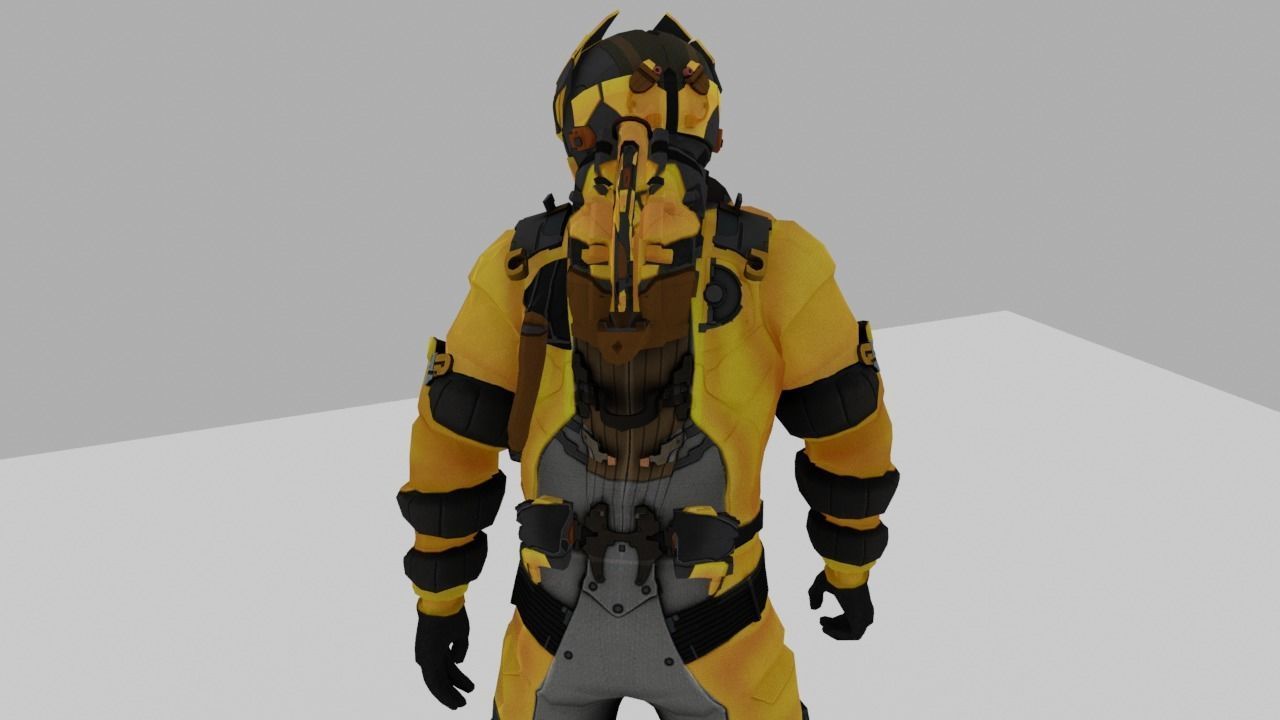 Robo Bee Character Low-poly 3D model_41