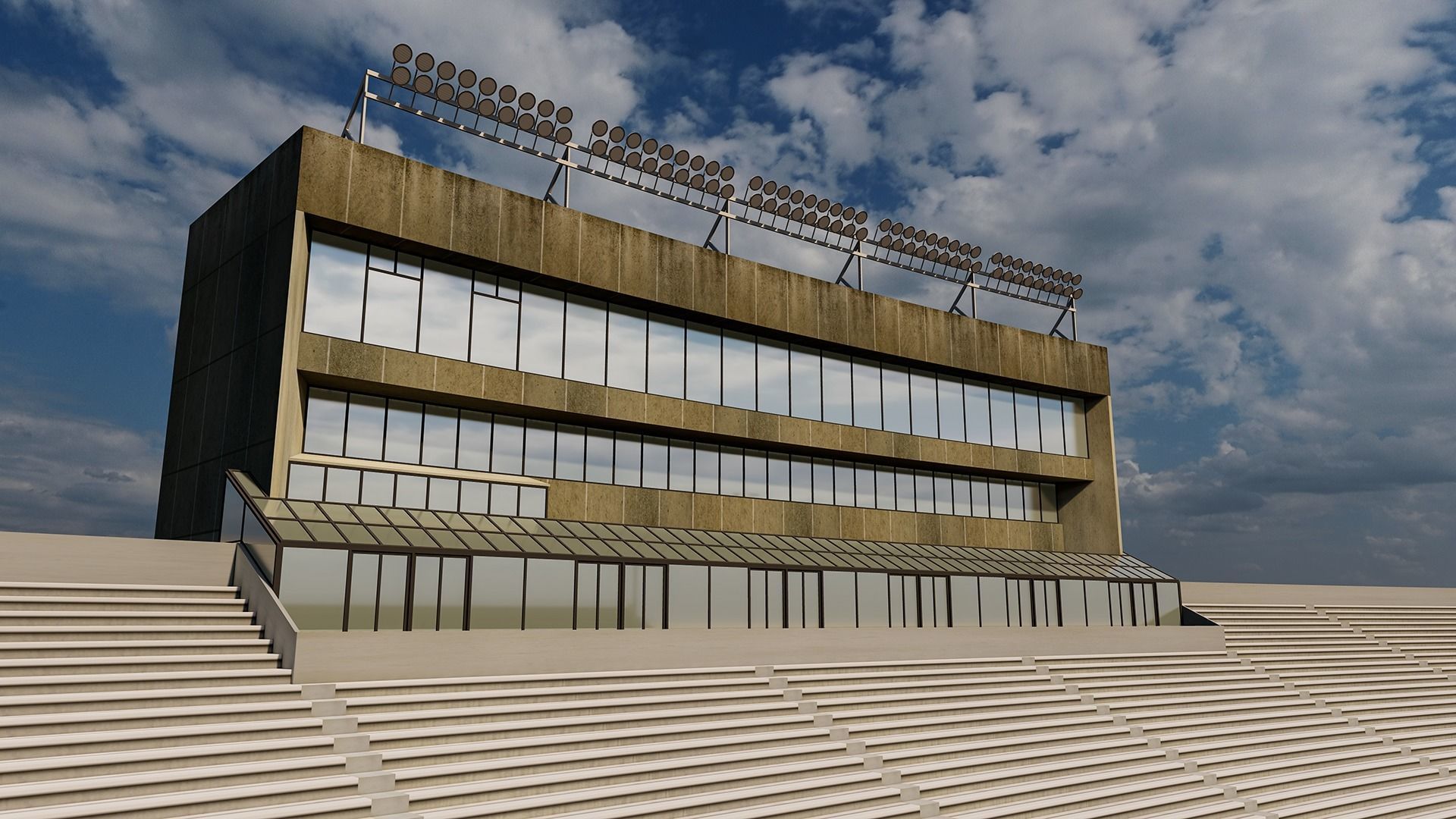 Milan Puskar Stadium Low-poly 3D model_11