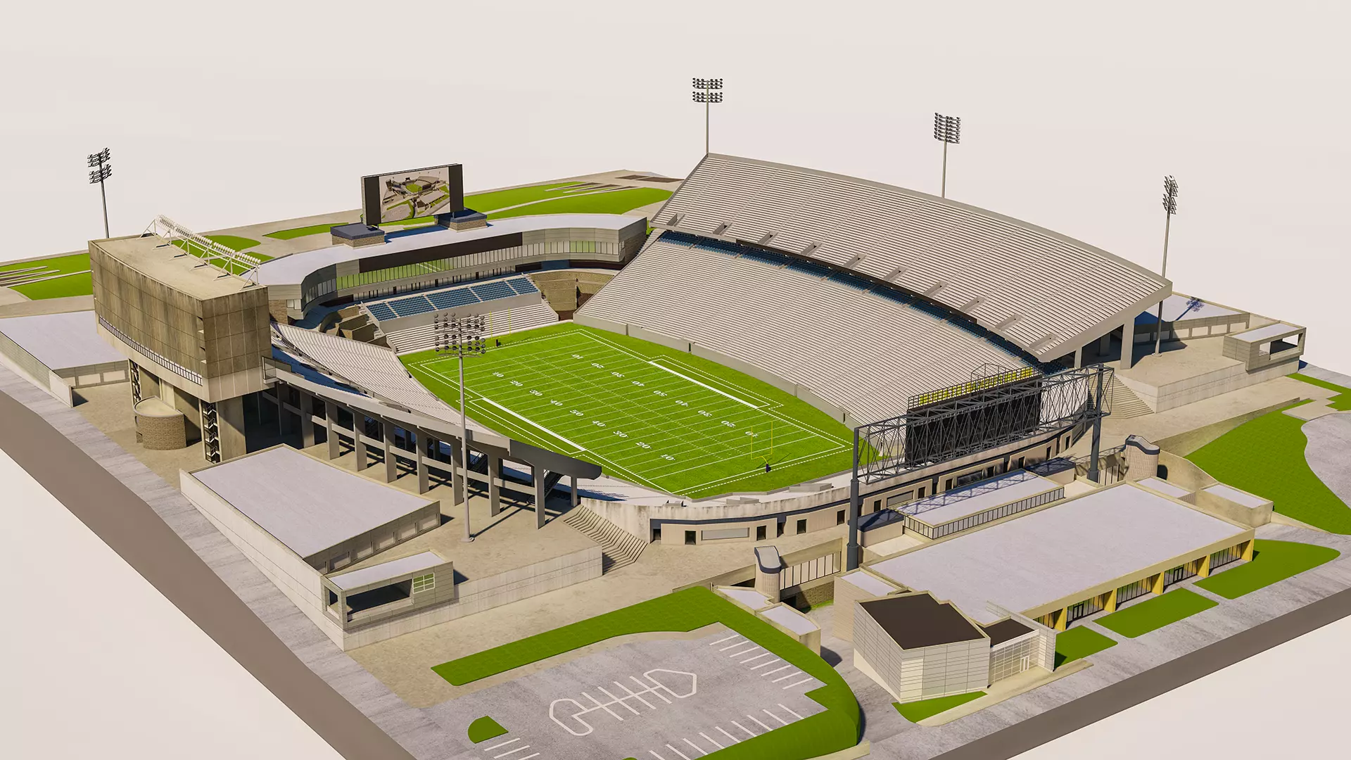 Milan Puskar Stadium Low-poly 3D model_0