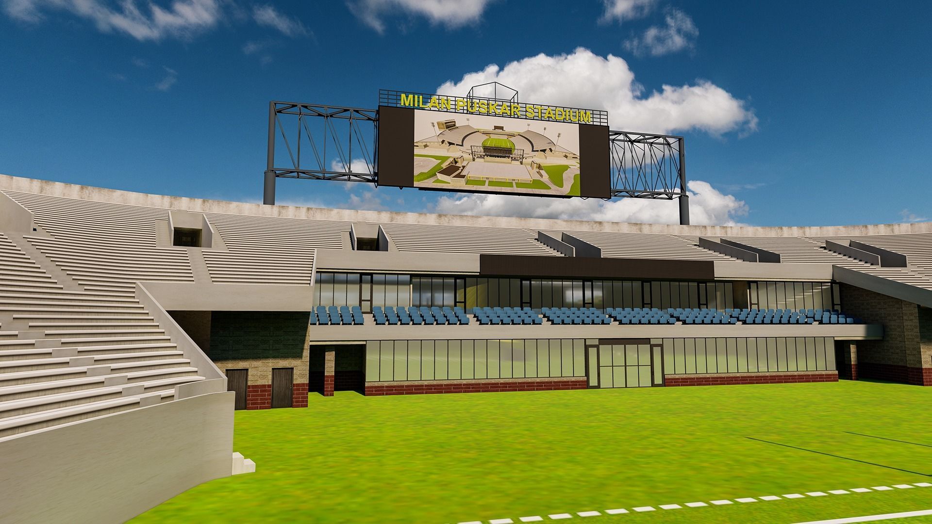 Milan Puskar Stadium Low-poly 3D model_16