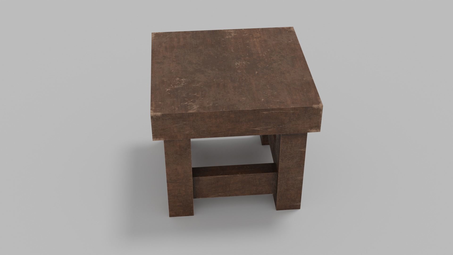 Simple Wooden Chair Low-poly 3D model_1