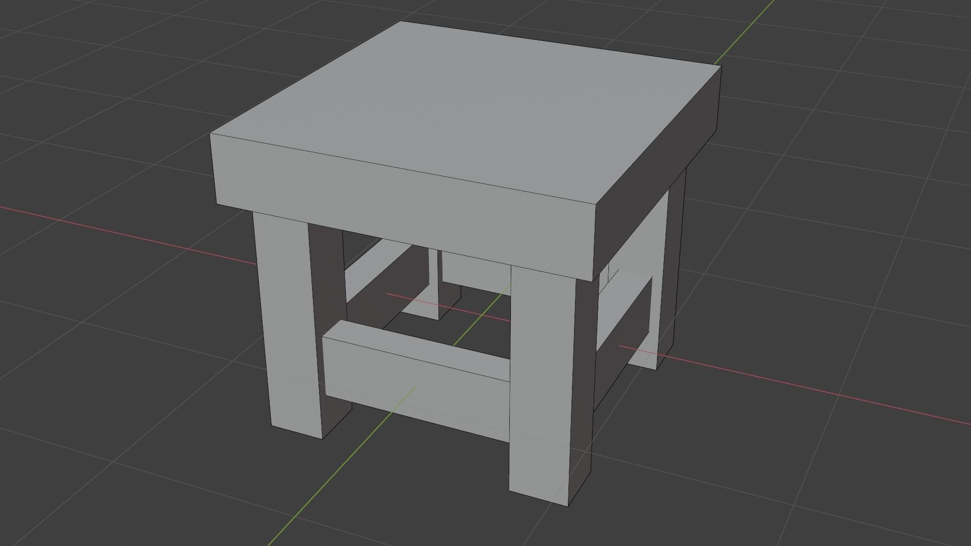 Simple Wooden Chair Low-poly 3D model_3
