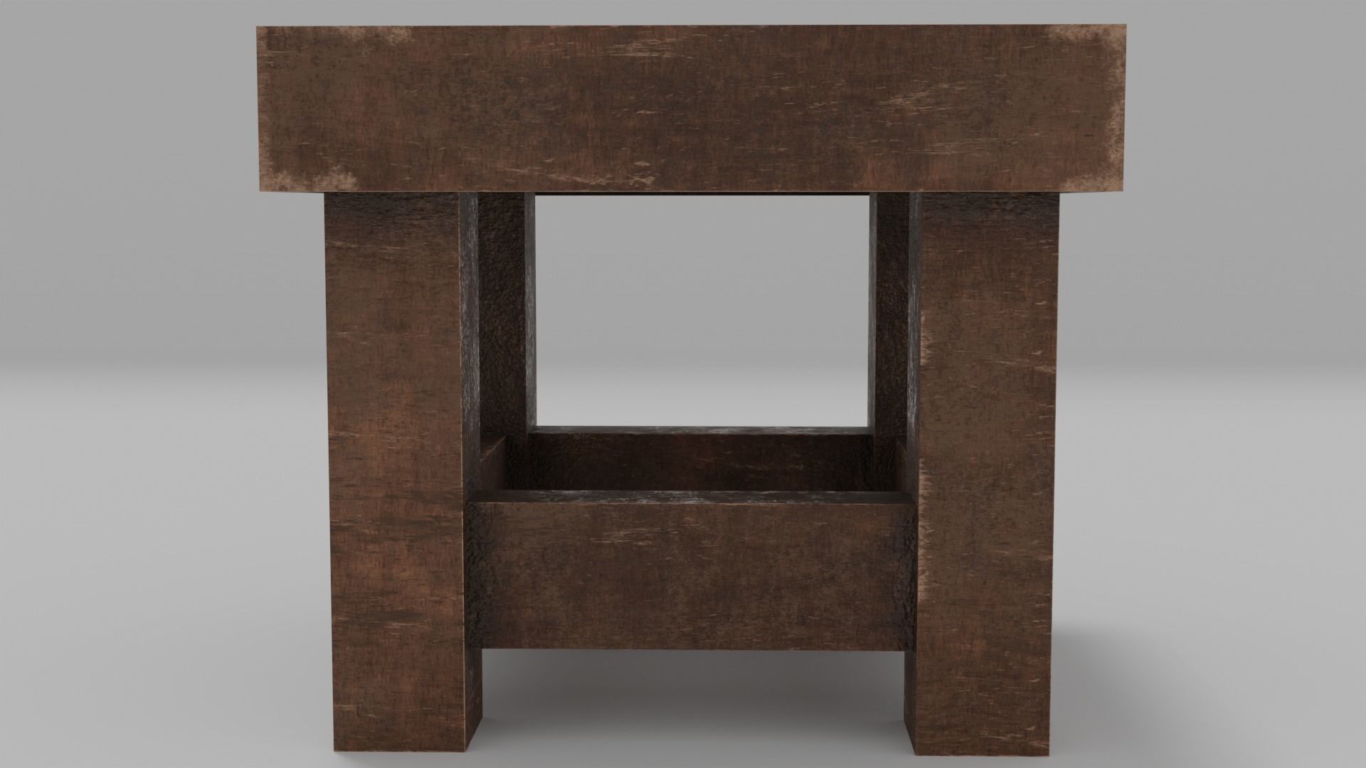 Simple Wooden Chair Low-poly 3D model_2