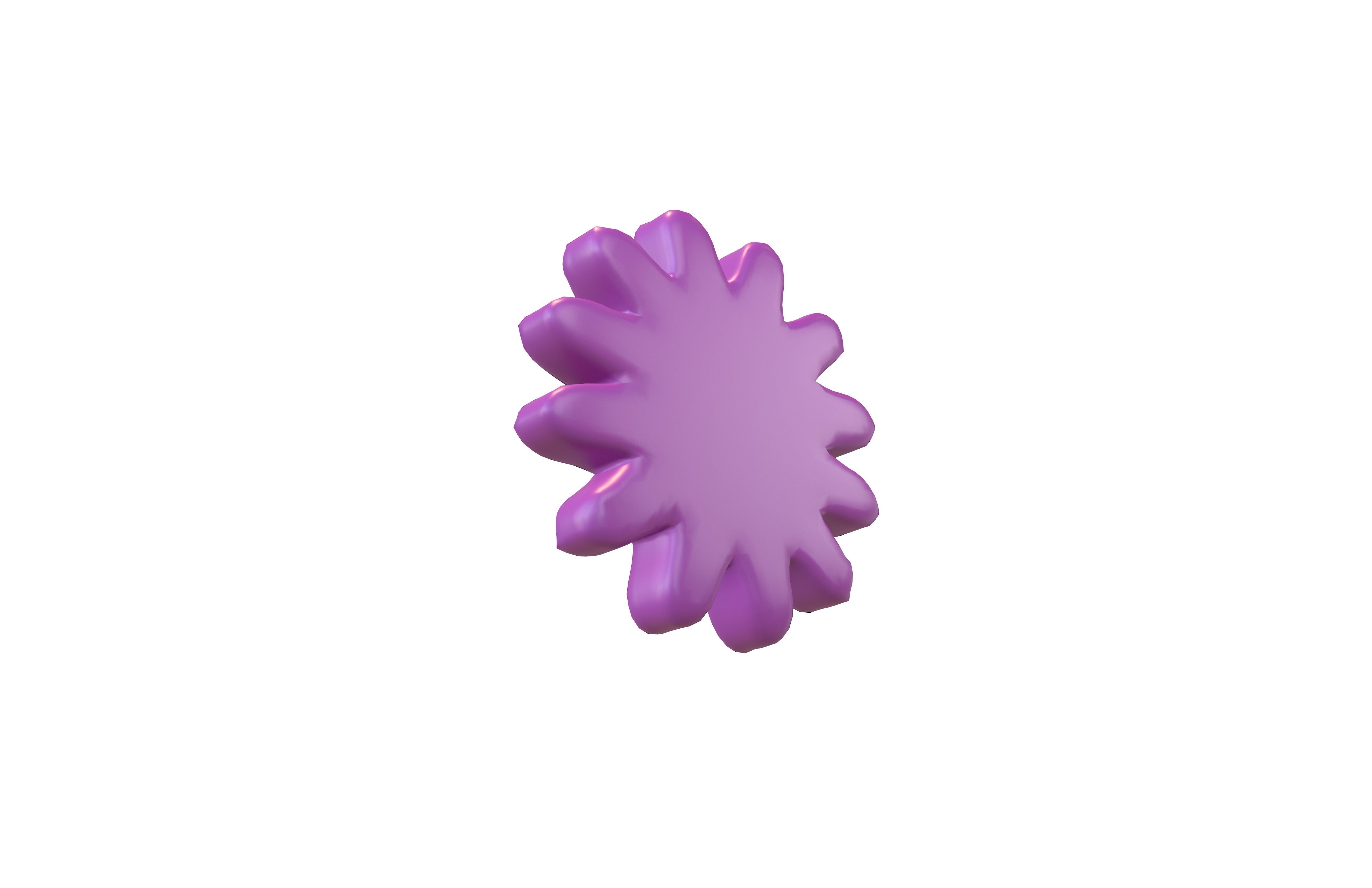 Flower Symbol v2 003 Low-poly 3D model_1