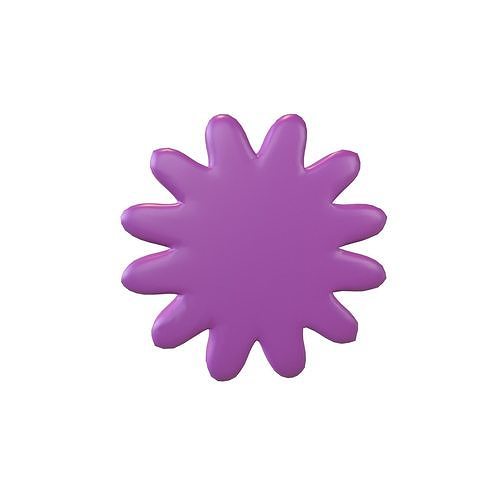 Flower Symbol v2 003 Low-poly 3D model