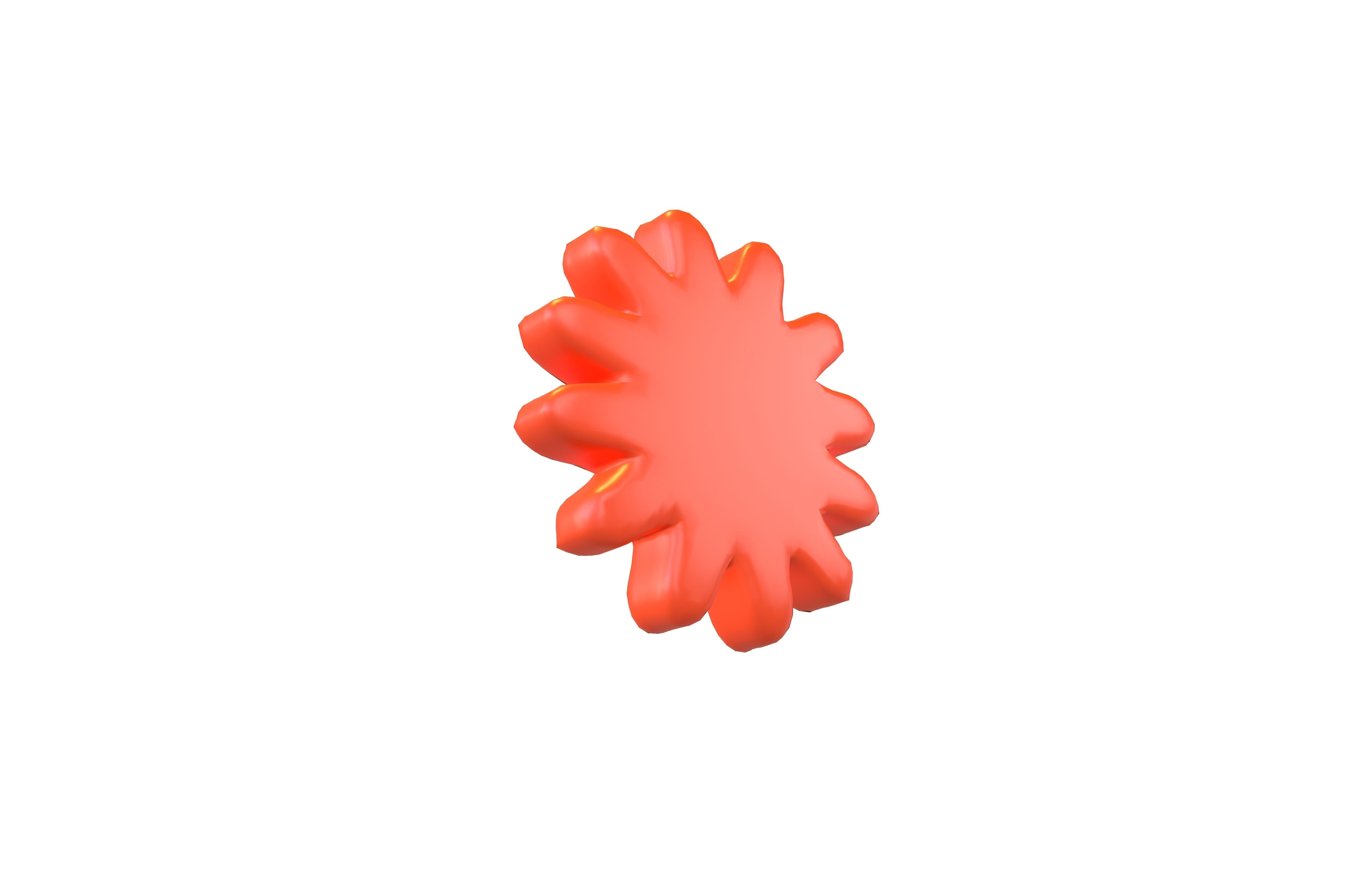 Flower Symbol v2 004 Low-poly 3D model_1