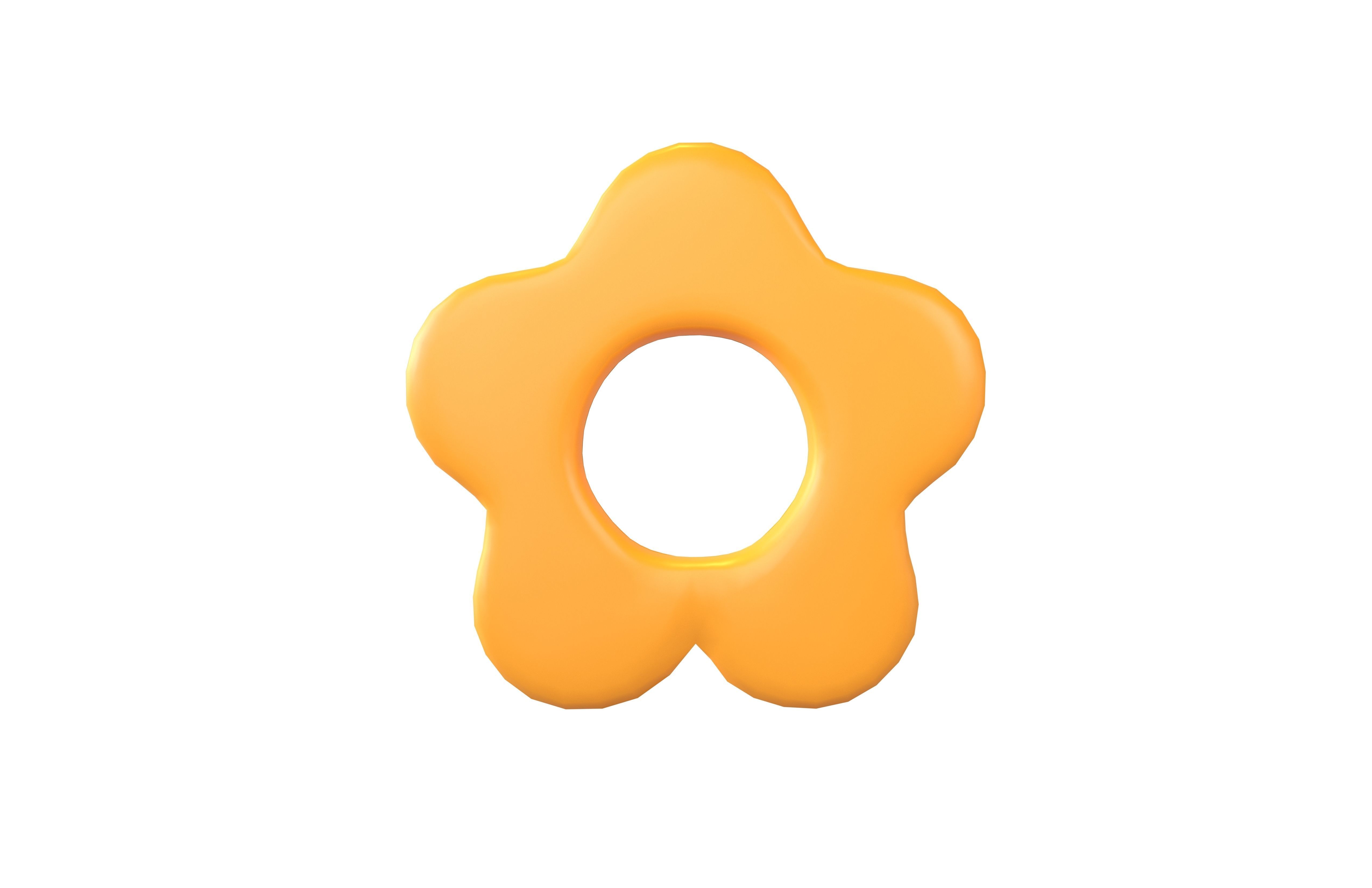 Flower Symbol v3 001 Low-poly 3D model_1