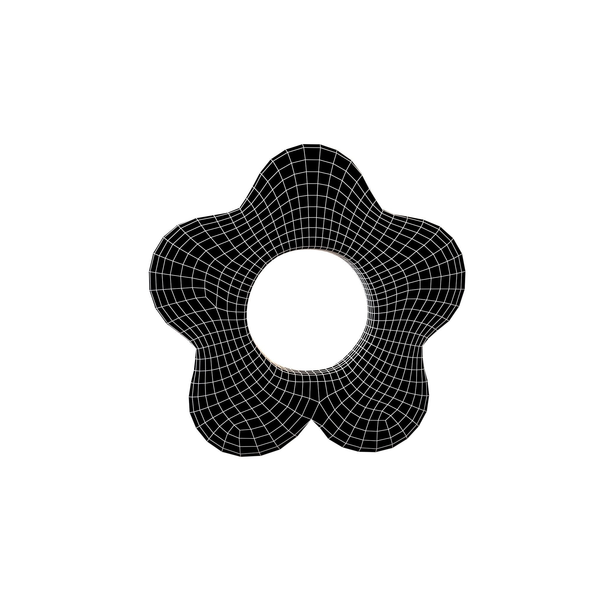 Flower Symbol v3 001 Low-poly 3D model_6