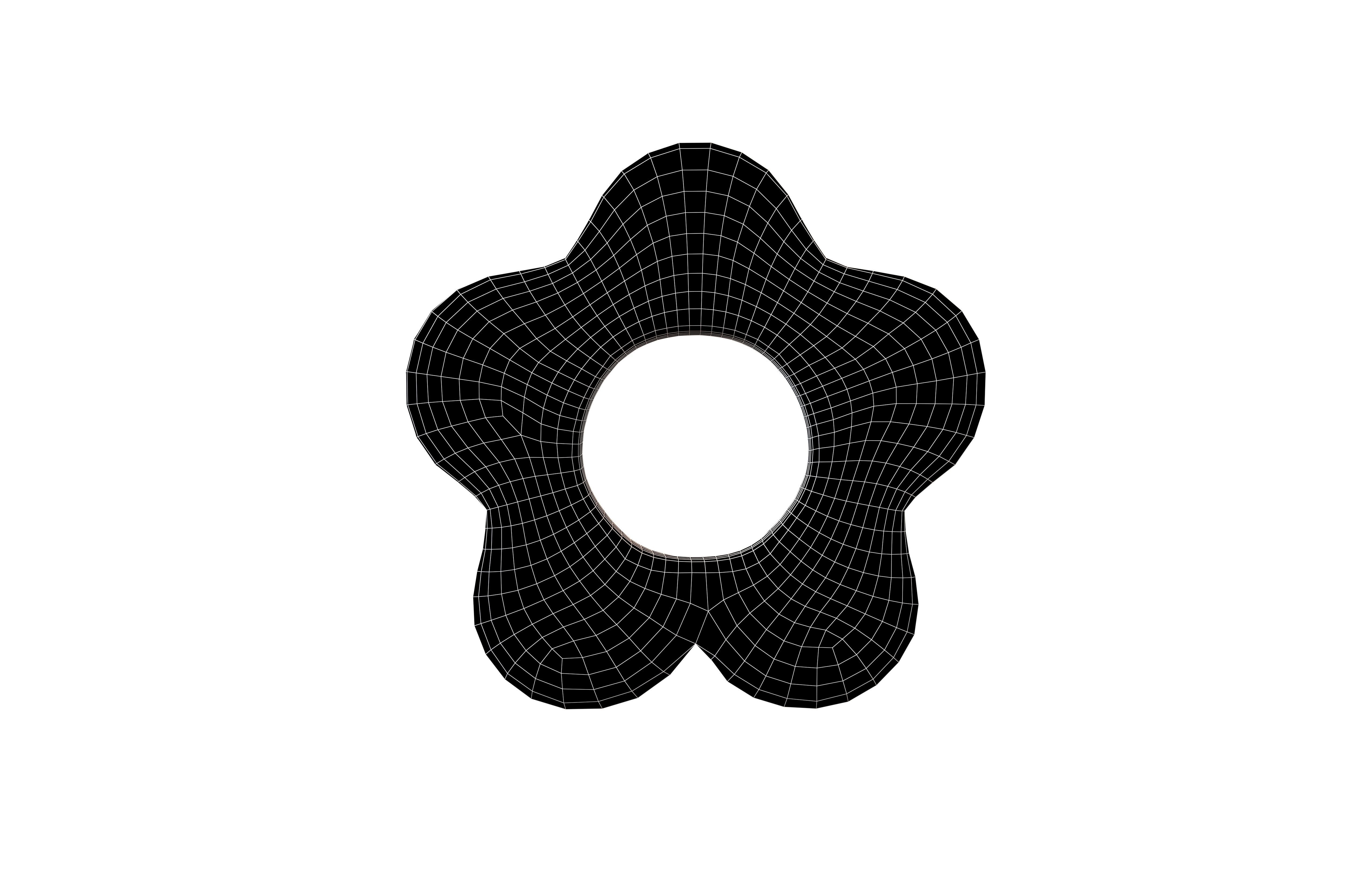 Flower Symbol v3 001 Low-poly 3D model_4