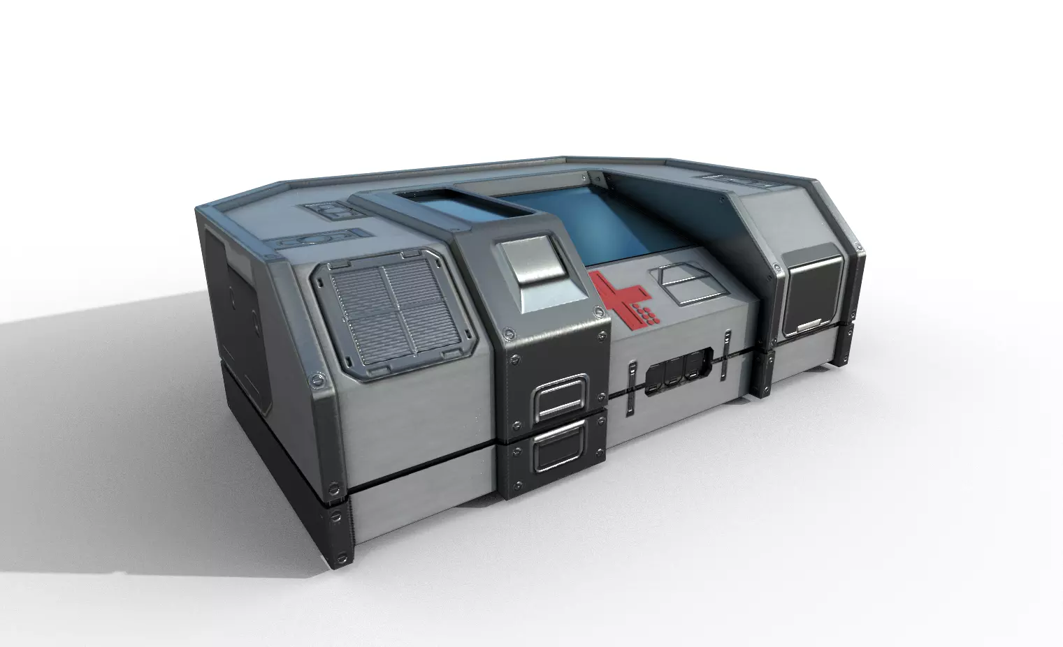 Scifi First Aid Kit - Space Bunker Low-poly 3D model_0