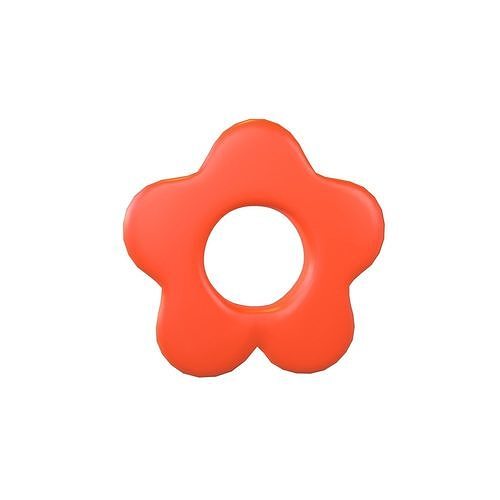 Flower Symbol v3 004 Low-poly 3D model