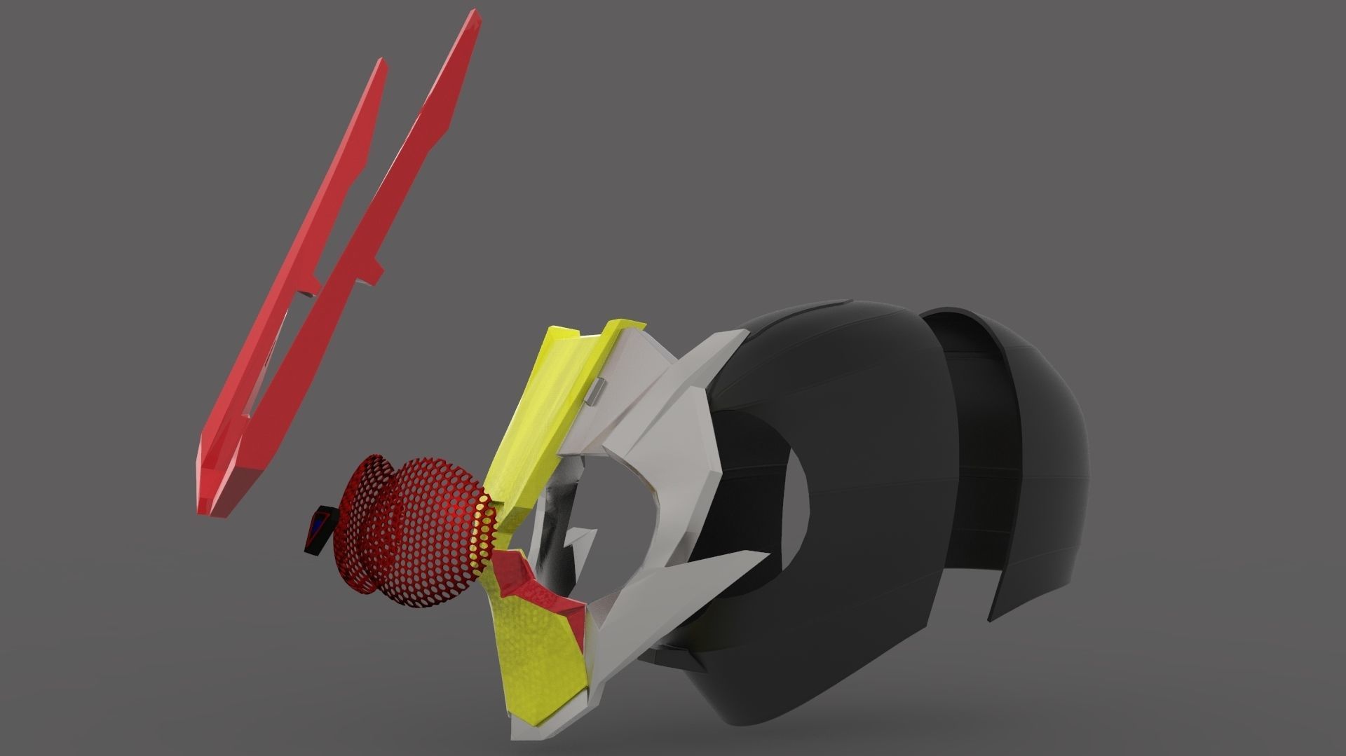 Kamen Rider Zero Two Helmet 3D print model_3