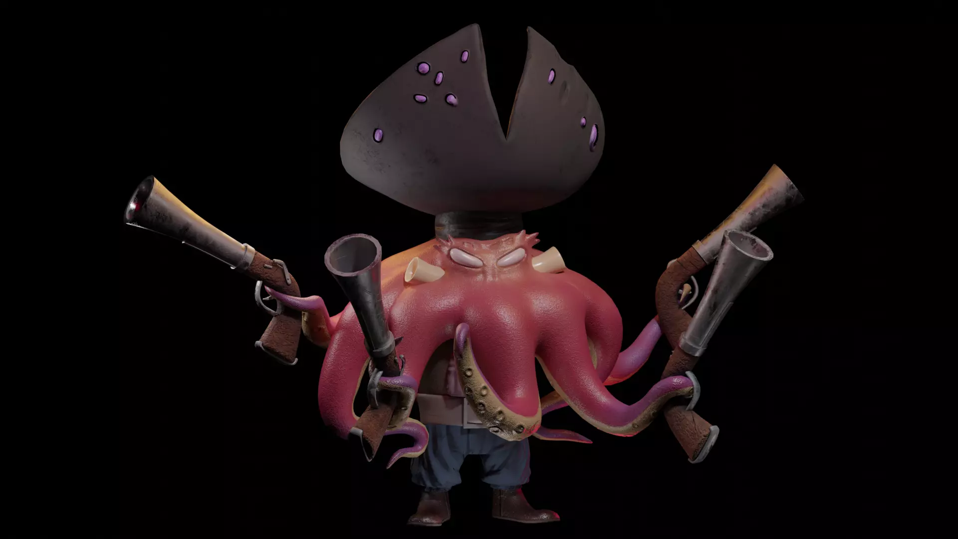 Crash Bandicoot Octopus pirate Free low-poly 3D model