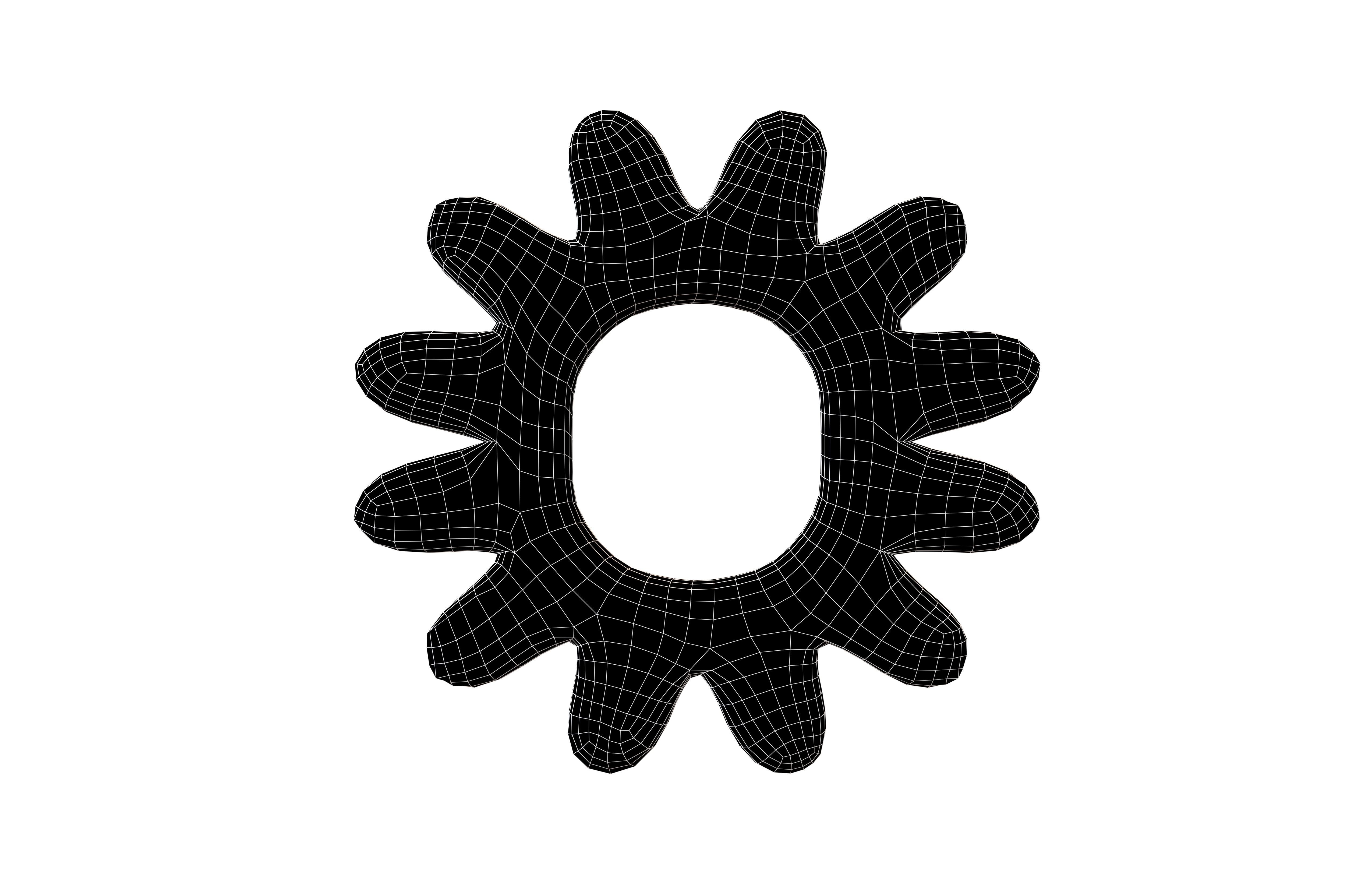 Flower Symbol v4 006 Low-poly 3D model_5