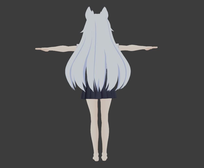 SciFi 3d anime kawaii girl character c15 Low-poly 3D model_5