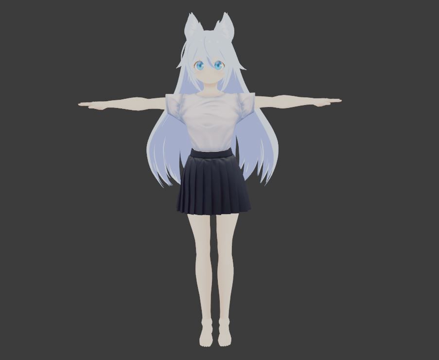 SciFi 3d anime kawaii girl character c15 Low-poly 3D model_1