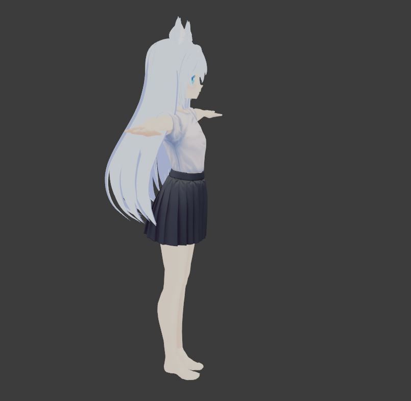 SciFi 3d anime kawaii girl character c15 Low-poly 3D model_3