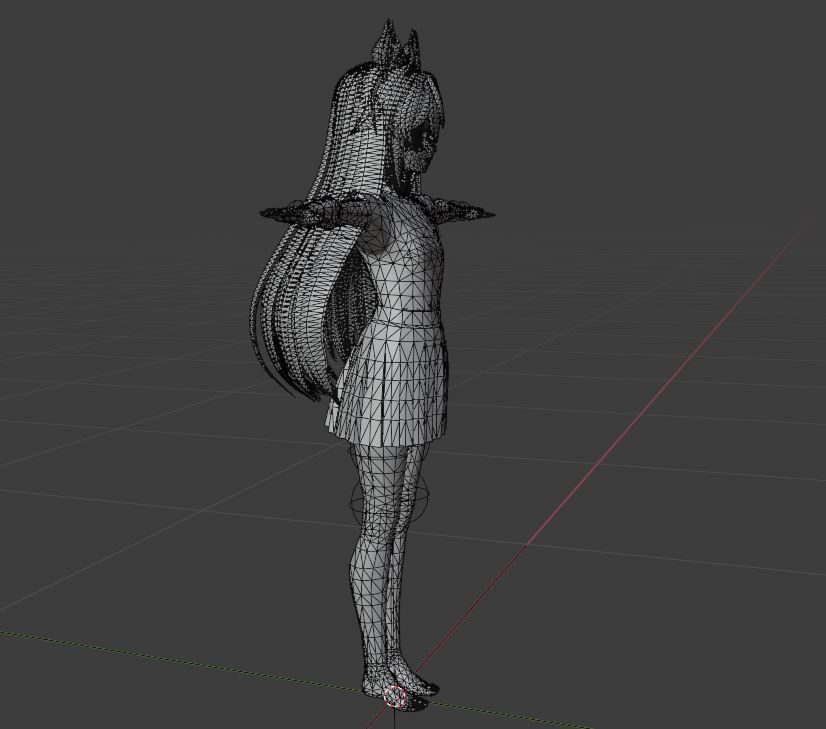 SciFi 3d anime kawaii girl character c15 Low-poly 3D model_7