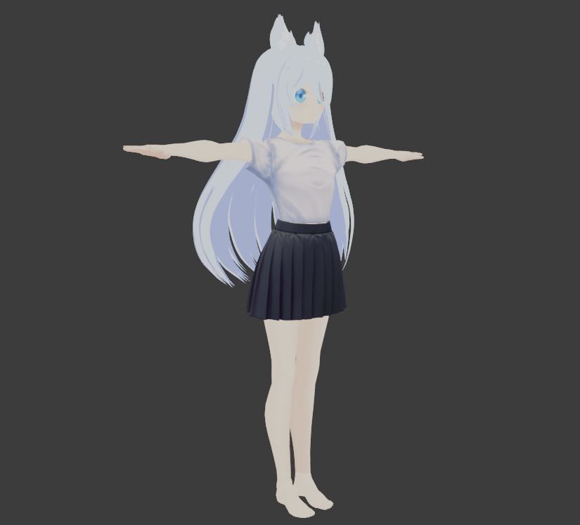 SciFi 3d anime kawaii girl character c15 Low-poly 3D model_2