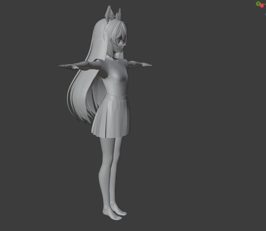 SciFi 3d anime kawaii girl character c15 Low-poly 3D model_12