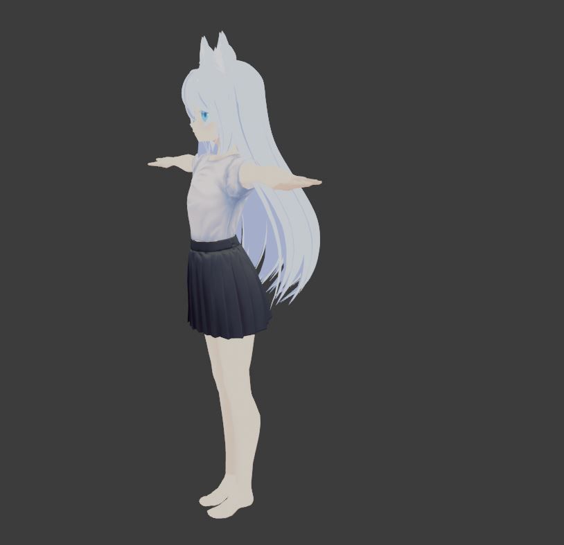 SciFi 3d anime kawaii girl character c15 Low-poly 3D model_4