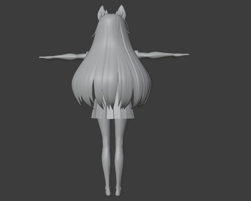 SciFi 3d anime kawaii girl character c15 Low-poly 3D model_13