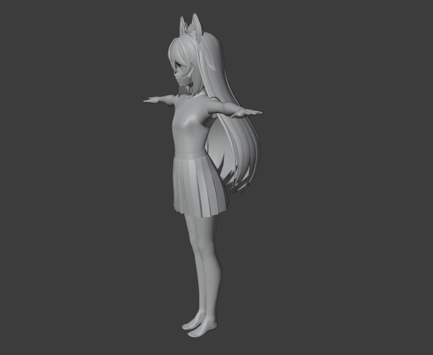 SciFi 3d anime kawaii girl character c15 Low-poly 3D model_6