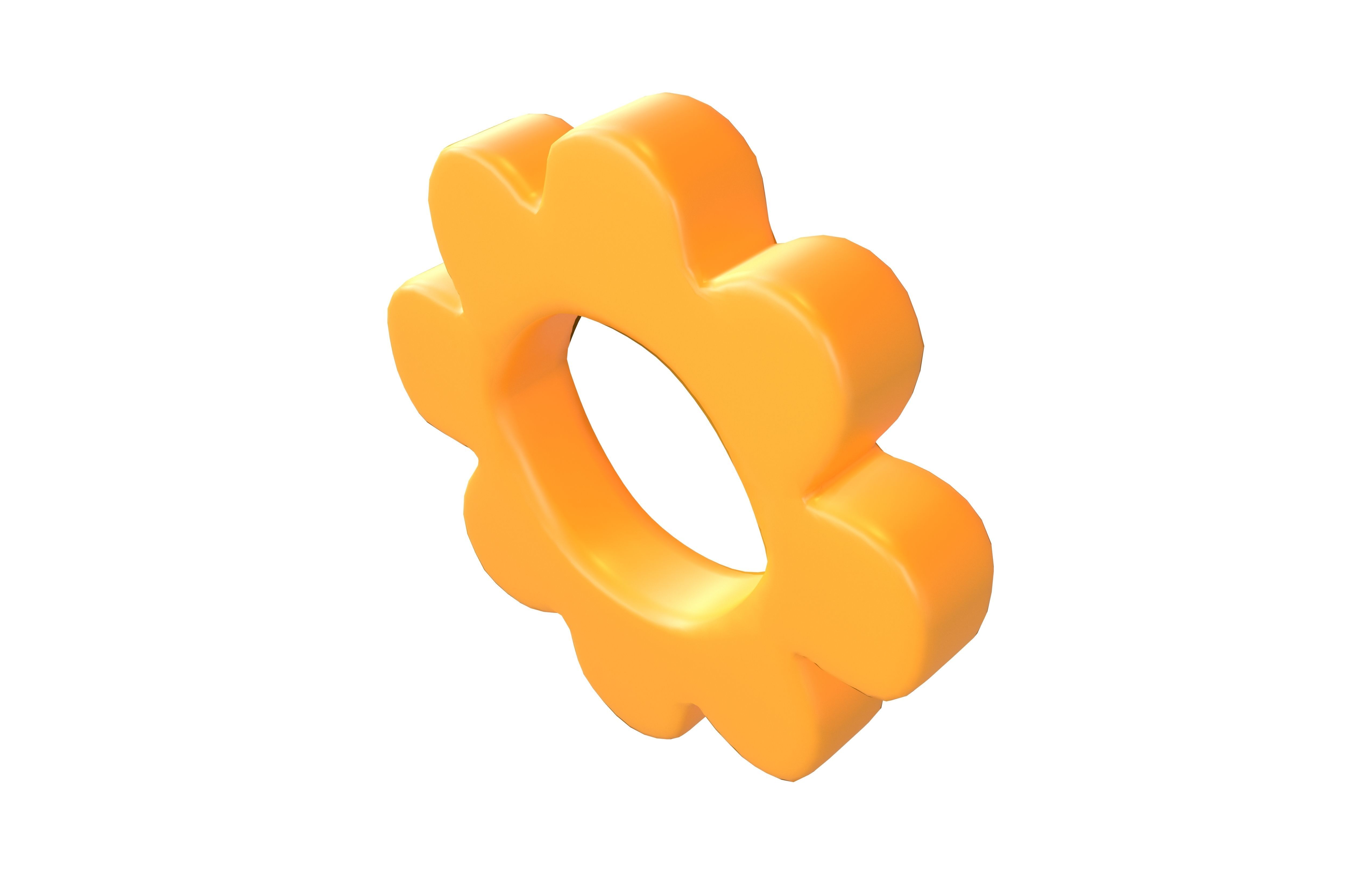Flower Symbol v6 001 Low-poly 3D model_3