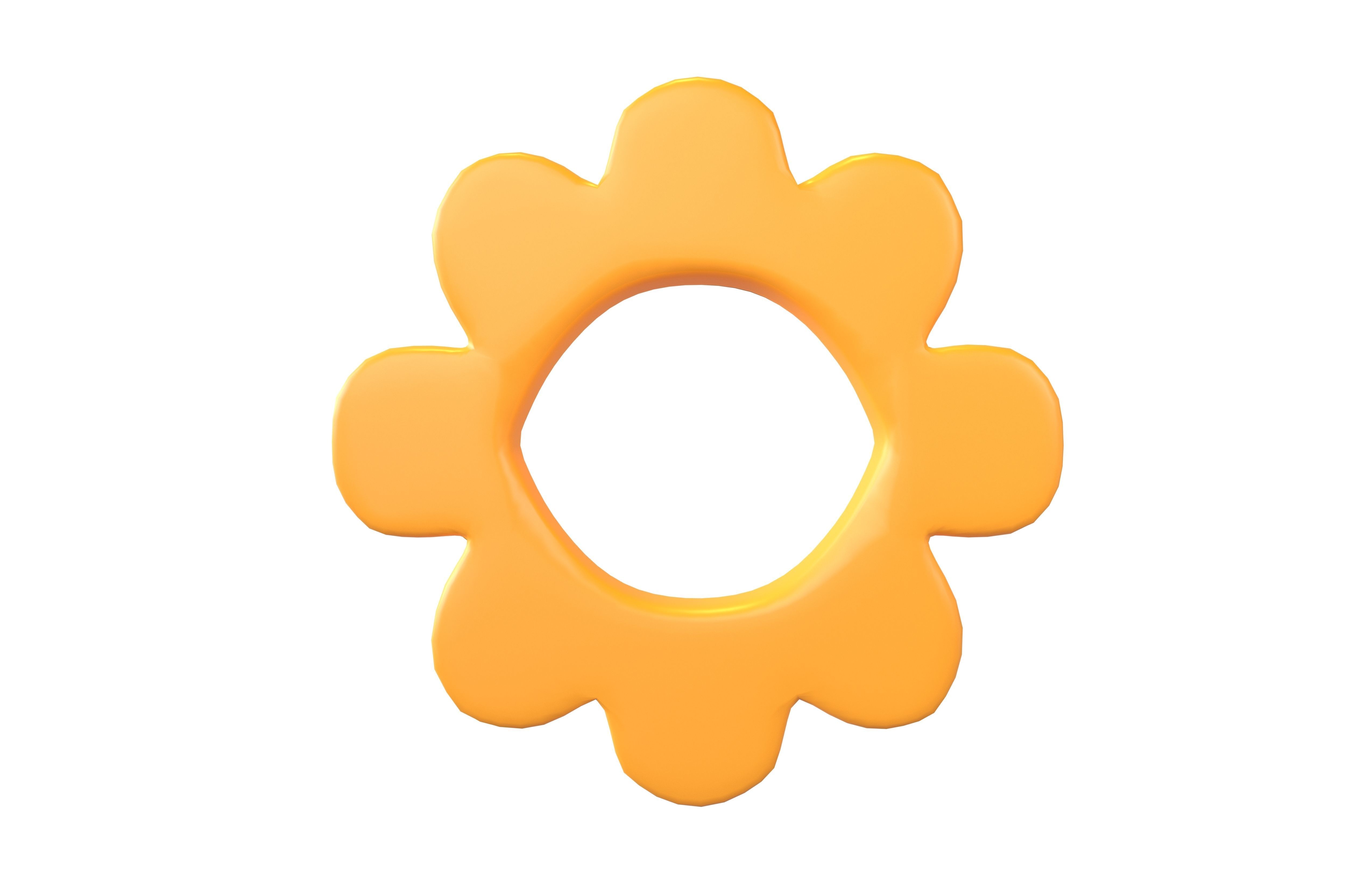 Flower Symbol v6 001 Low-poly 3D model_2