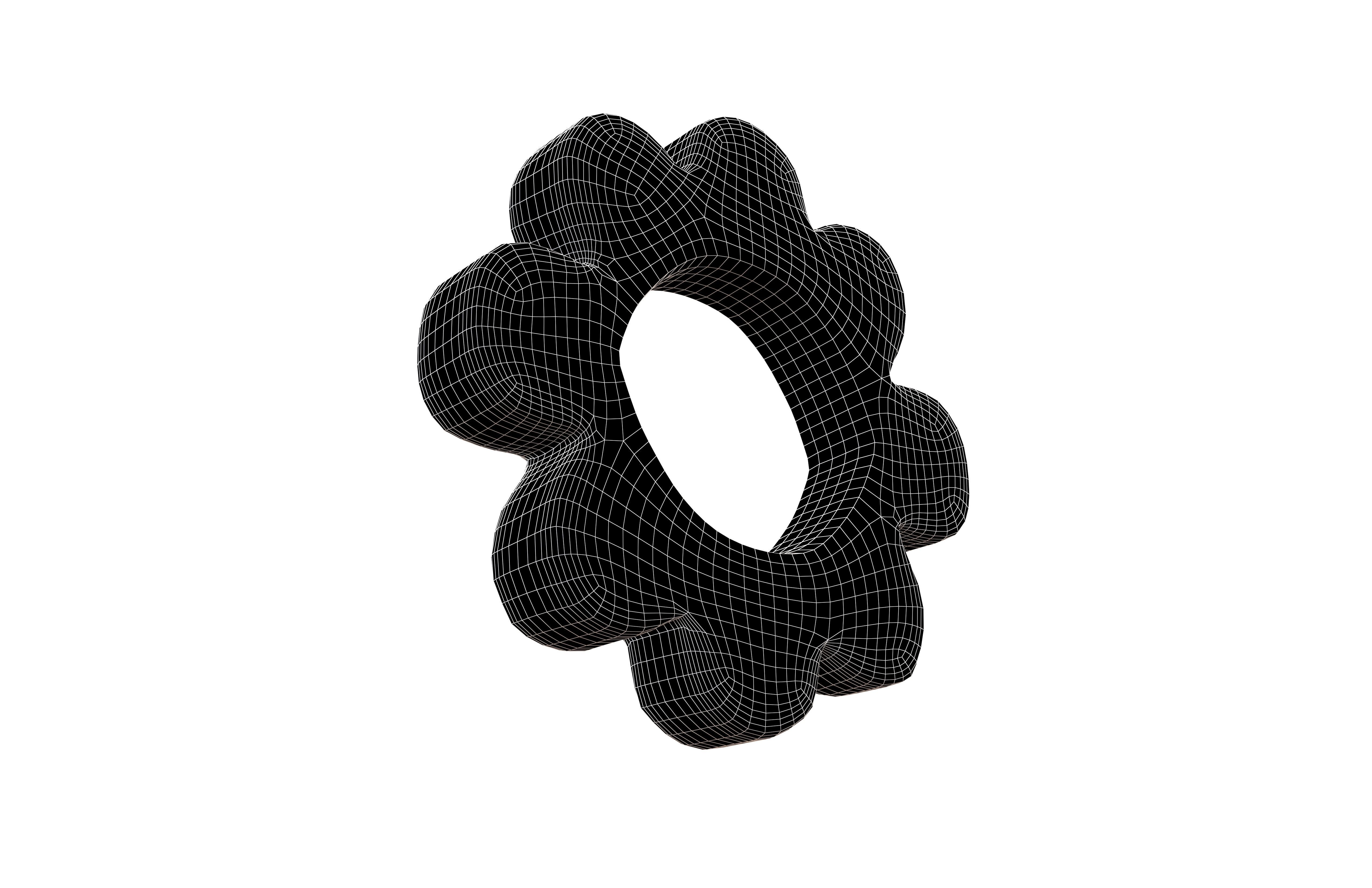 Flower Symbol v6 001 Low-poly 3D model_7