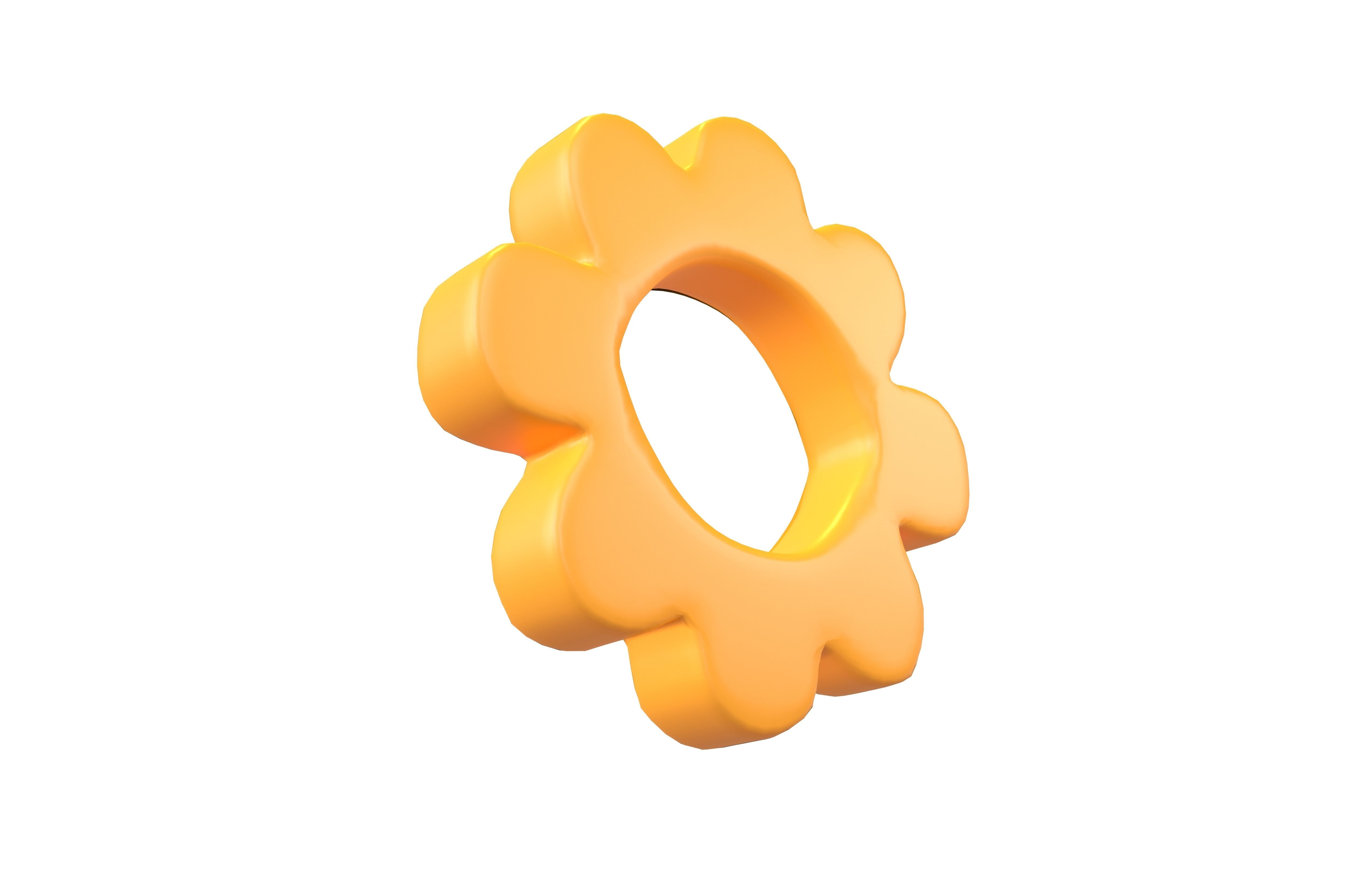 Flower Symbol v6 001 Low-poly 3D model_1