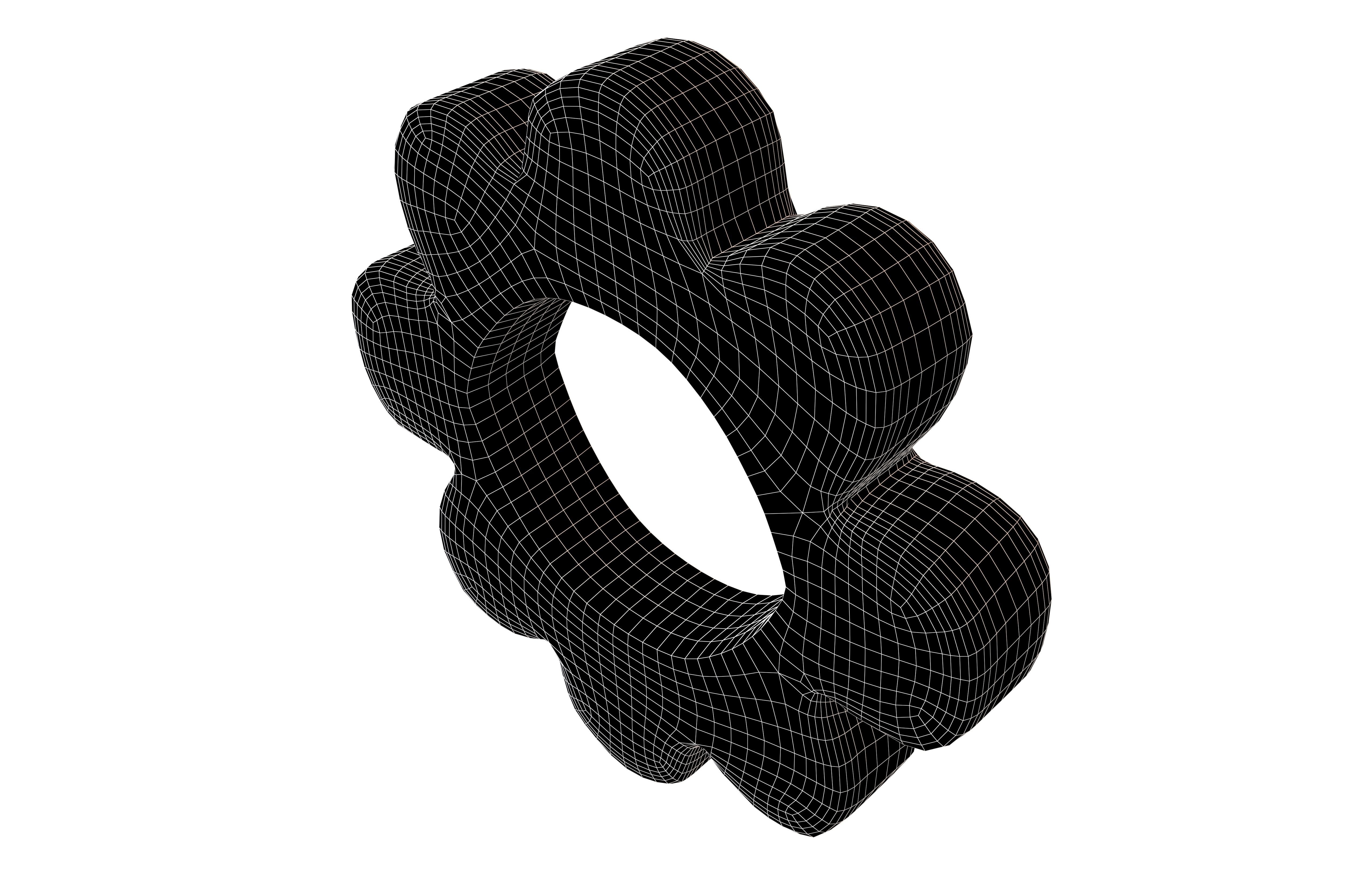 Flower Symbol v6 001 Low-poly 3D model_6