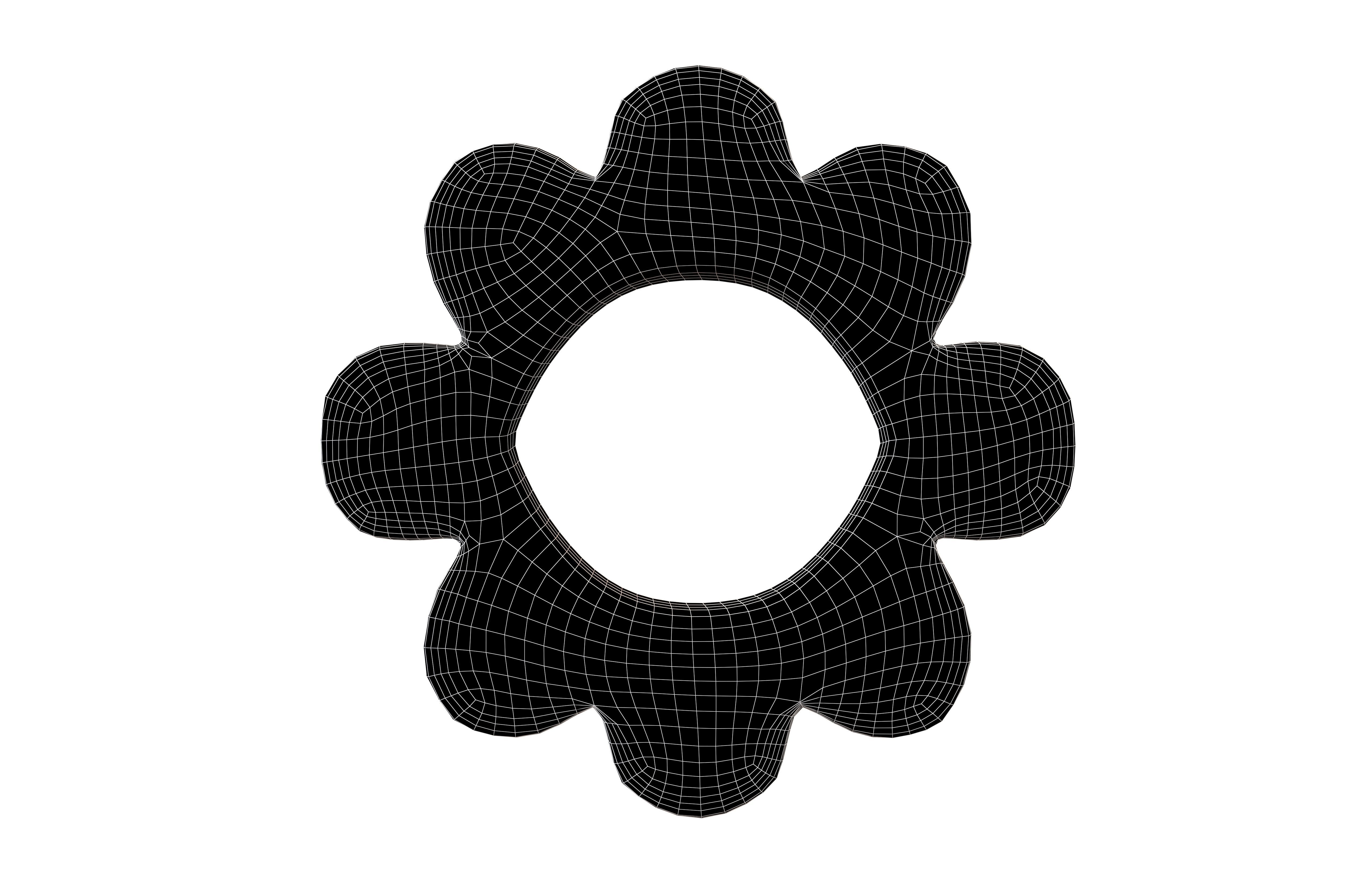 Flower Symbol v6 001 Low-poly 3D model_5