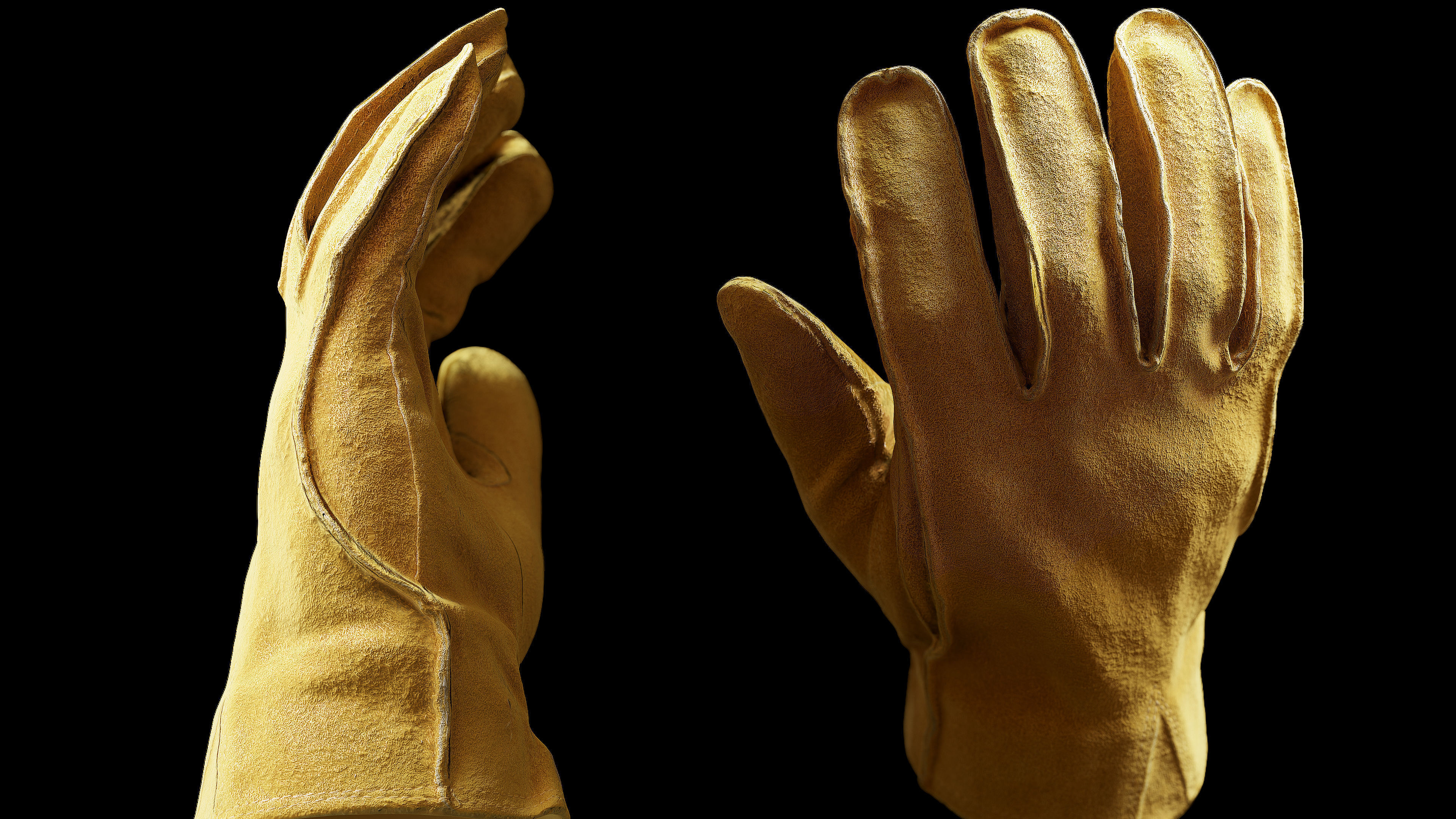 Worker Gloves 001 Low-poly 3D model_7