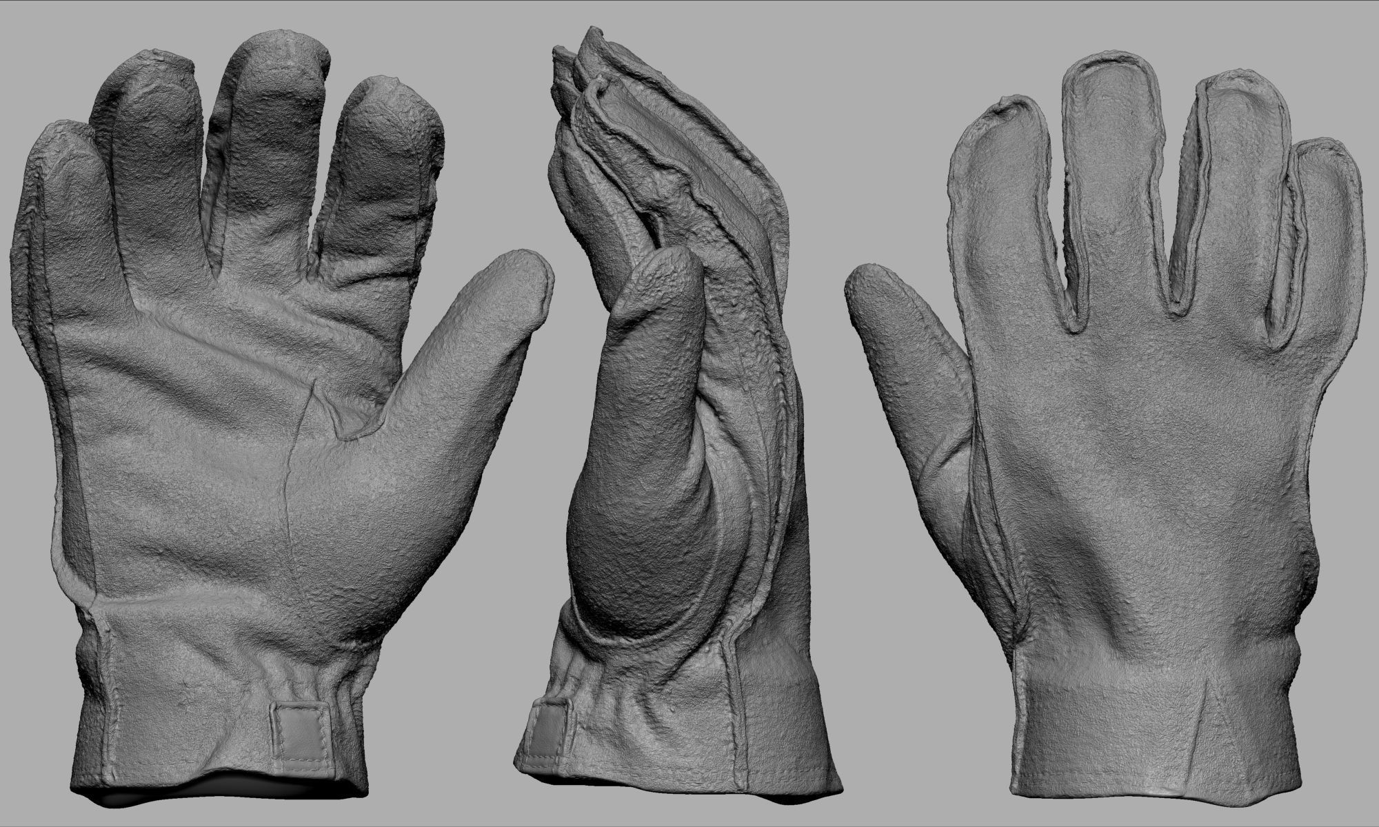 Worker Gloves 001 Low-poly 3D model_9