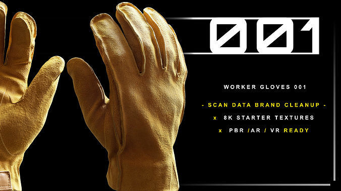 Worker Gloves 001 Low-poly 3D model